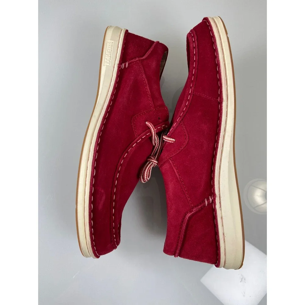 Birkenstock Men's US 12 EU 45 Pasadena Red Suede Veloursleder‎ Lace Up Shoes NEW